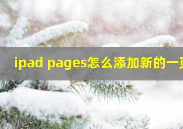 ipad pages怎么添加新的一页